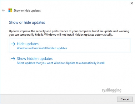 WIndows 10 update hide screen 3